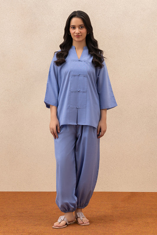 2 PIECE EMBROIDERED TEXTURED DORIA SUIT (PRET)