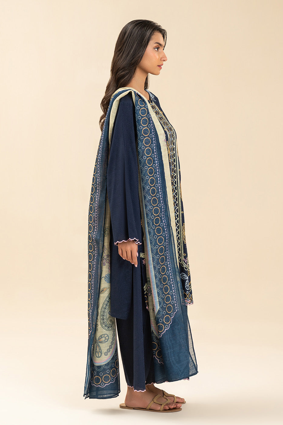 EMBROIDERED SELF LAWN SHIRT (PRET)