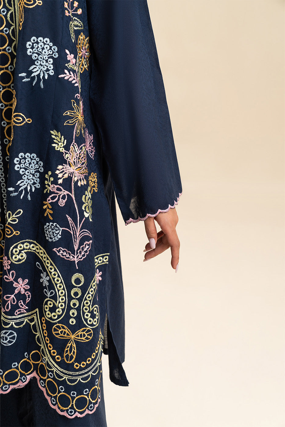 EMBROIDERED SELF LAWN SHIRT (PRET)