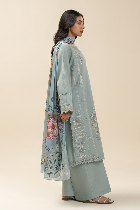2 PIECE EMBROIDERED LAWN SUIT-ANCIENT WATERS (UNSTITCHED)