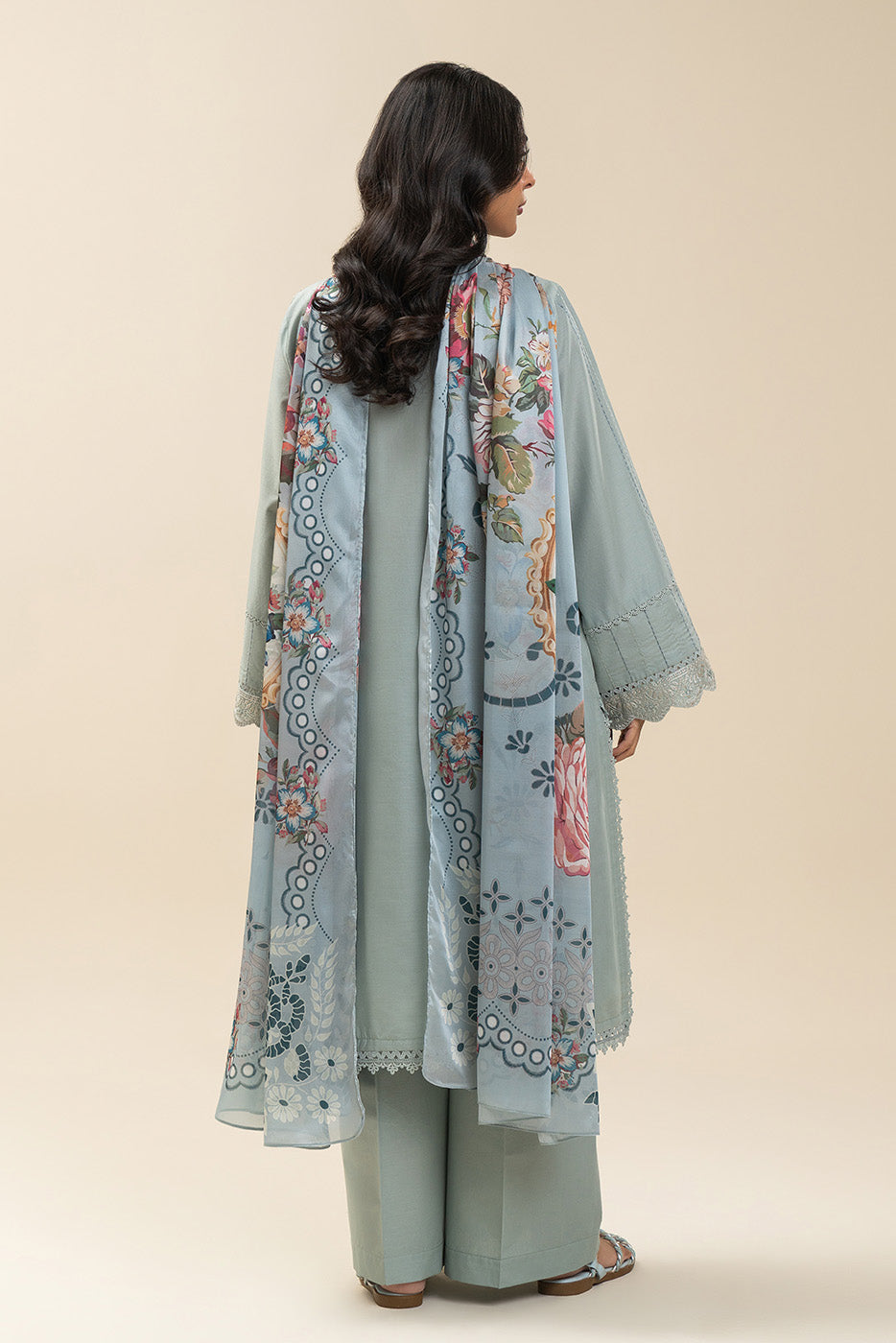 2 PIECE EMBROIDERED LAWN SUIT-ANCIENT WATERS (UNSTITCHED)