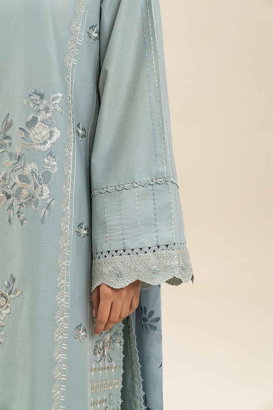 2 PIECE EMBROIDERED LAWN SUIT-ANCIENT WATERS (UNSTITCHED)