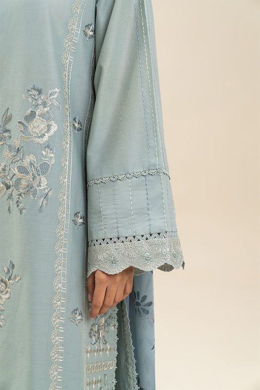 2 PIECE EMBROIDERED LAWN SUIT-ANCIENT WATERS (UNSTITCHED)