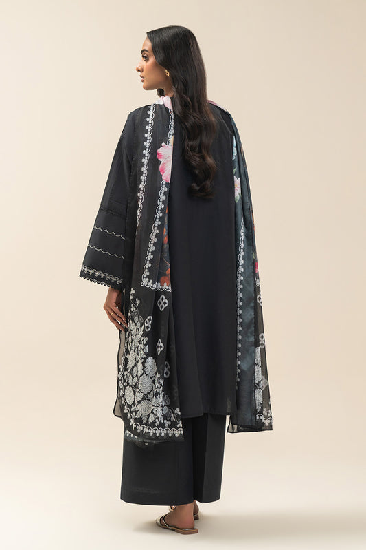 2 PIECE EMBROIDERED LAWN SUIT-MONOCHROME TALE (UNSTITCHED)