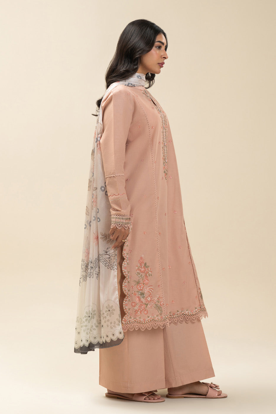 2 PIECE EMBROIDERED LAWN SUIT-APRICOT FIERCE (UNSTITCHED)