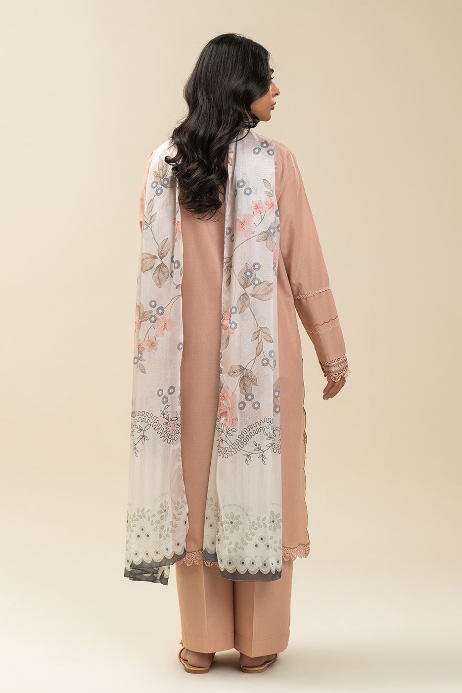 2 PIECE EMBROIDERED LAWN SUIT-APRICOT FIERCE (UNSTITCHED)