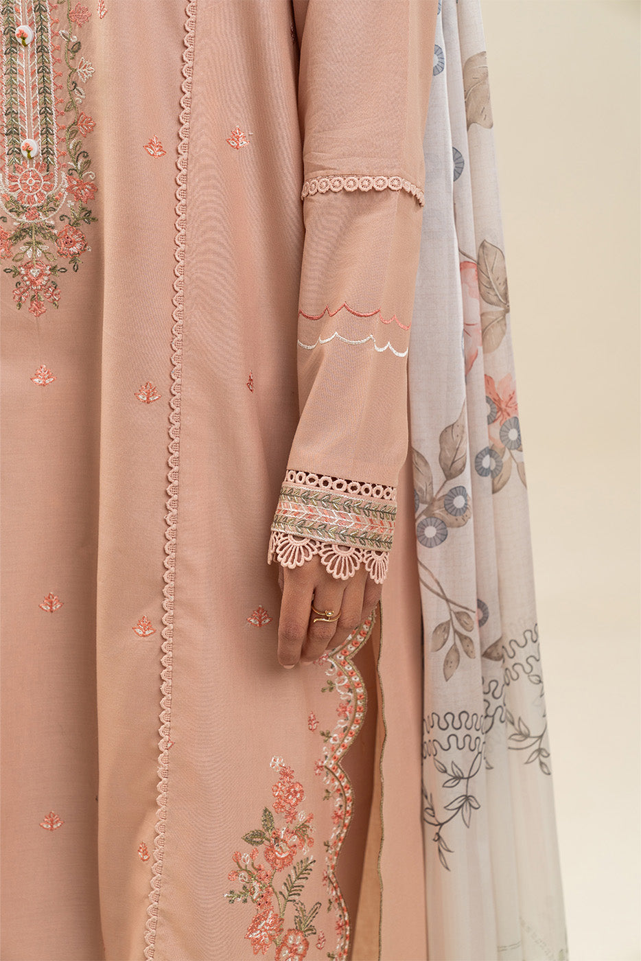 2 PIECE EMBROIDERED LAWN SUIT-APRICOT FIERCE (UNSTITCHED)