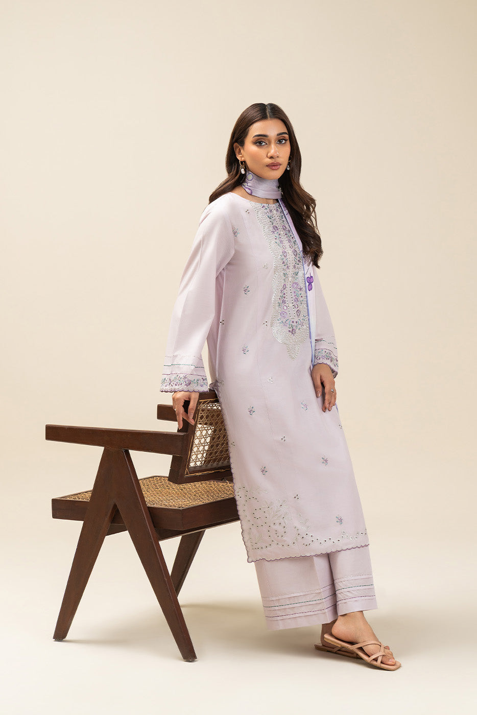 2 PIECE EMBROIDERED LAWN SUIT-LILAC HUES (UNSTITCHED)