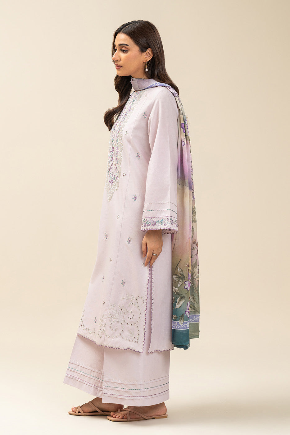 2 PIECE EMBROIDERED LAWN SUIT-LILAC HUES (UNSTITCHED)