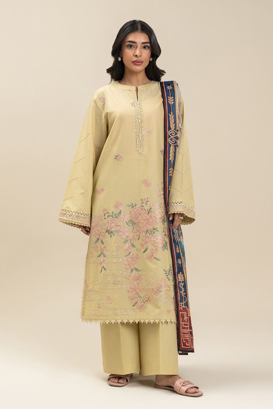 2 PIECE EMBROIDERED LAWN SUIT-VALLEY OF ROSE (UNSTITCHED)