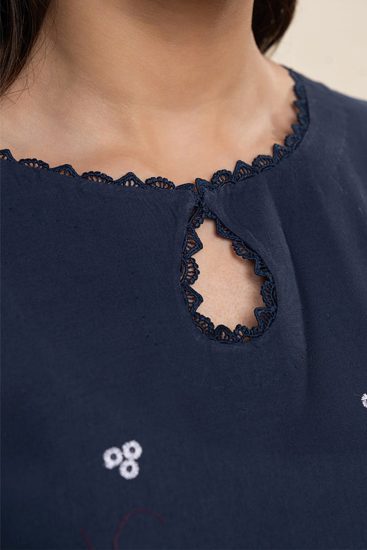 3 PIECE EMBROIDERED LAWN SUIT-FLORAL NIGHTFALL SUIT