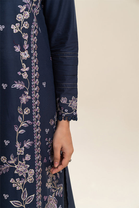 3 PIECE EMBROIDERED LAWN SUIT-FLORAL NIGHTFALL SUIT (UNSTITCHED)