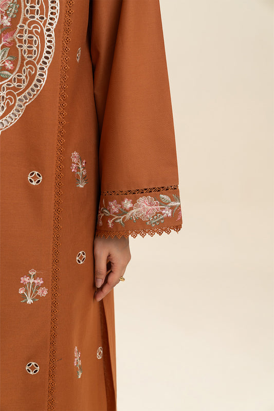 3 PIECE EMBROIDERED LAWN SUIT-CARMINE GLOW (UNSTITCHED)