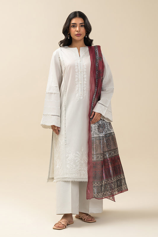3 PIECE EMBROIDERED LAWN SUIT-INFERNO BRILLIANCE (UNSTITCHED)