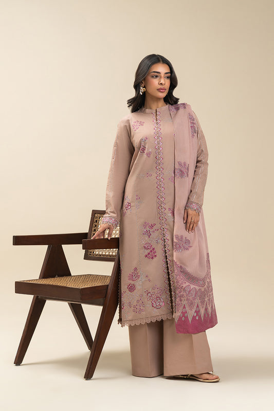 3 PIECE EMBROIDERED LAWN SUIT-DEW WHISPER (UNSTITCHED)