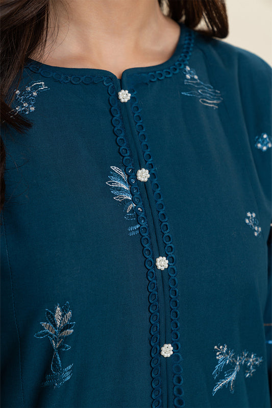 3 PIECE EMBROIDERED LAWN SUIT-IMPERIAL SEA (UNSTITCHED)