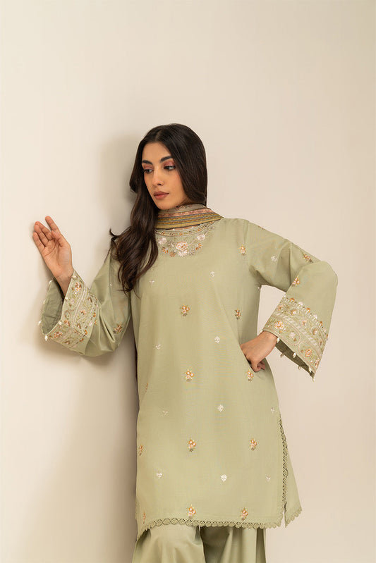 3 PIECE EMBROIDERED LAWN SUIT-VERDANT WHISPER (UNSTITCHED)