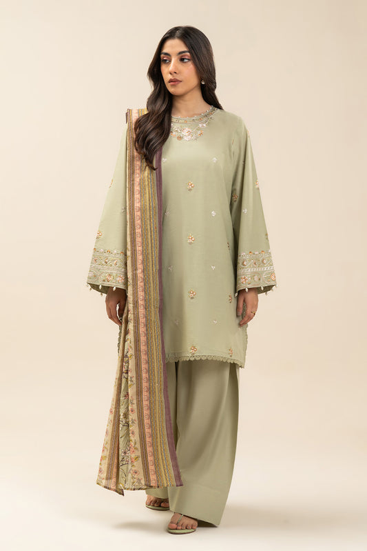 3 PIECE EMBROIDERED LAWN SUIT-VERDANT WHISPER (UNSTITCHED)