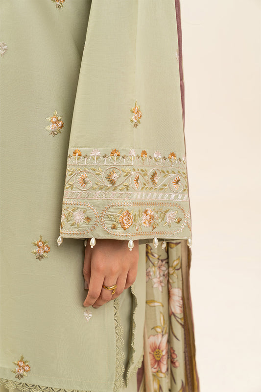 3 PIECE EMBROIDERED LAWN SUIT-VERDANT WHISPER (UNSTITCHED)