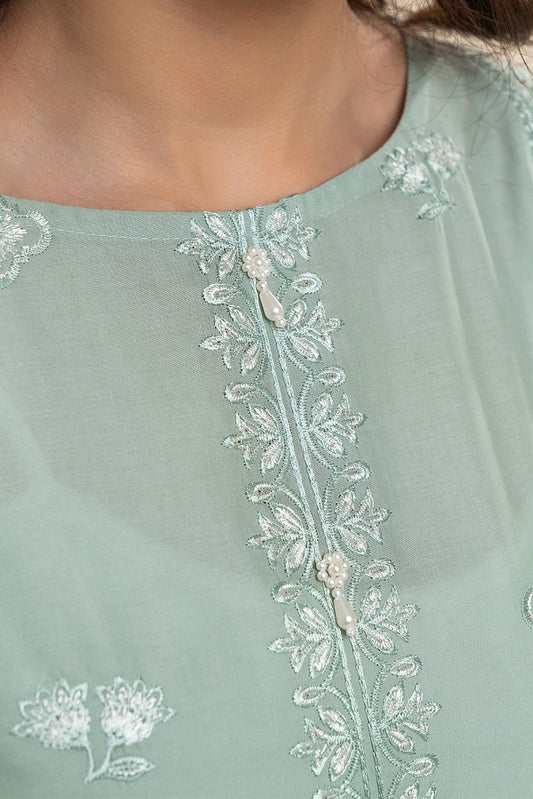 3 PIECE EMBROIDERED LAWN SUIT-MISTY JADE SUIT