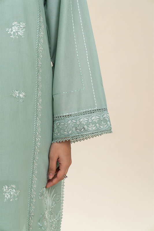 3 PIECE EMBROIDERED LAWN SUIT-MISTY JADE SUIT