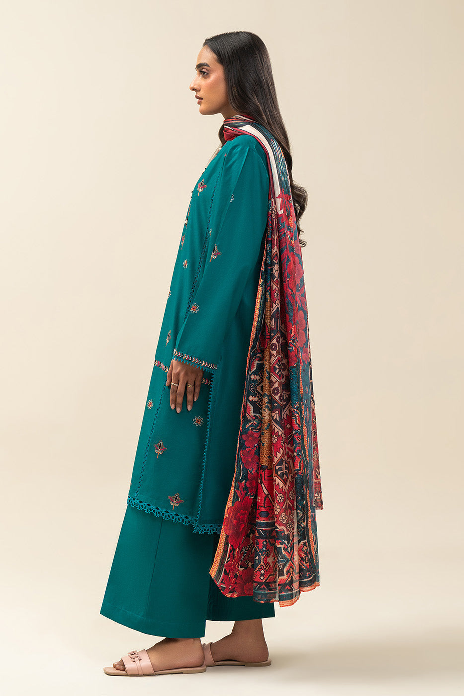 3 PIECE EMBROIDERED LAWN SUIT-TRIBAL CAMELLIA (UNSTITCHED)