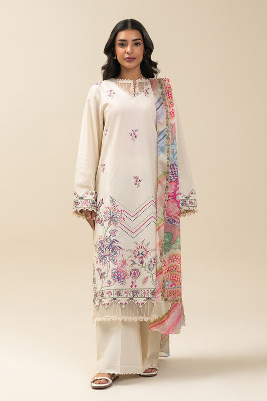 3 PIECE EMBROIDERED LAWN SUIT-CANDY FLOSS (UNSTITCHED)