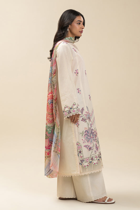 3 PIECE EMBROIDERED LAWN SUIT-CANDY FLOSS (UNSTITCHED)
