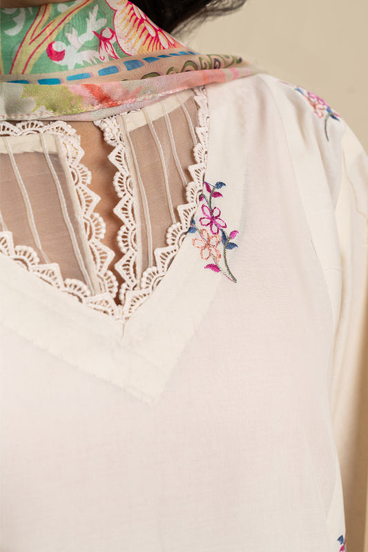 3 PIECE EMBROIDERED LAWN SUIT-CANDY FLOSS (UNSTITCHED)