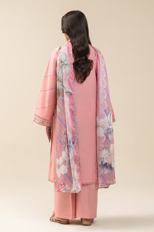 3 PIECE EMBROIDERED LAWN SUIT-BLUSH BLOOM (UNSTITCHED)