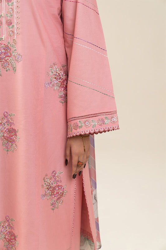 3 PIECE EMBROIDERED LAWN SUIT-BLUSH BLOOM (UNSTITCHED)