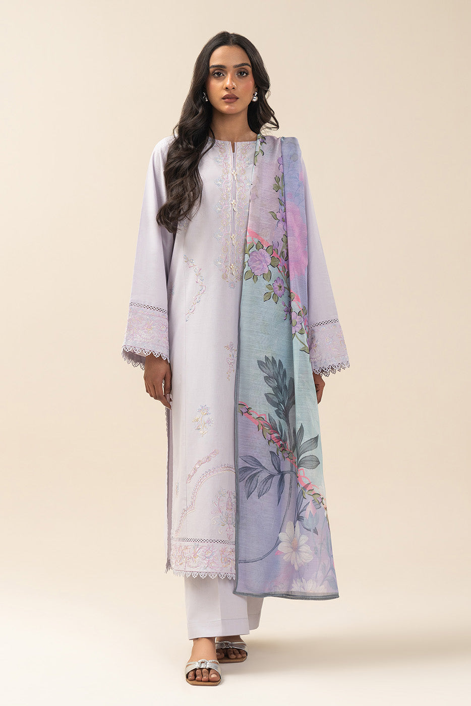 3 PIECE EMBROIDERED LAWN SUIT-AMETHYST ORCHID (UNSTITCHED)