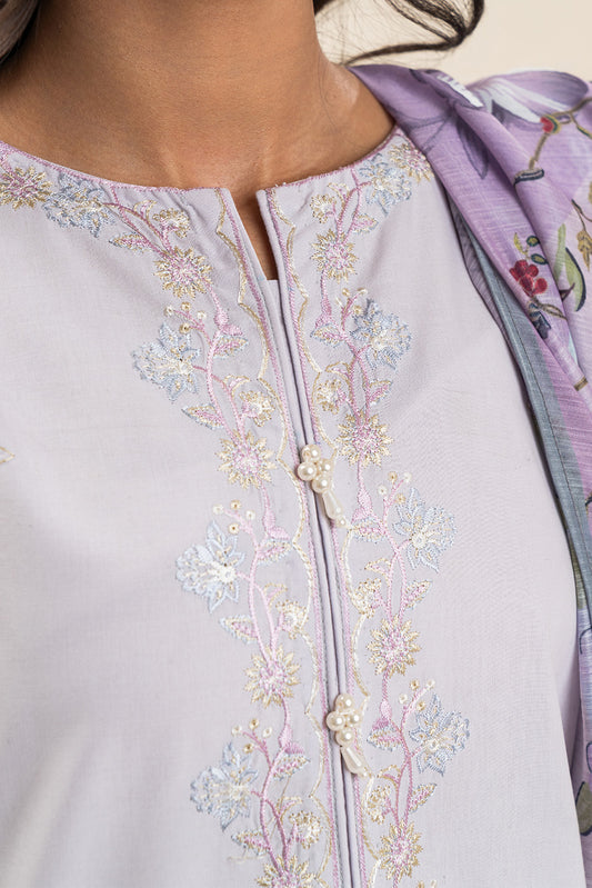 3 PIECE EMBROIDERED LAWN SUIT-AMETHYST ORCHID (UNSTITCHED)