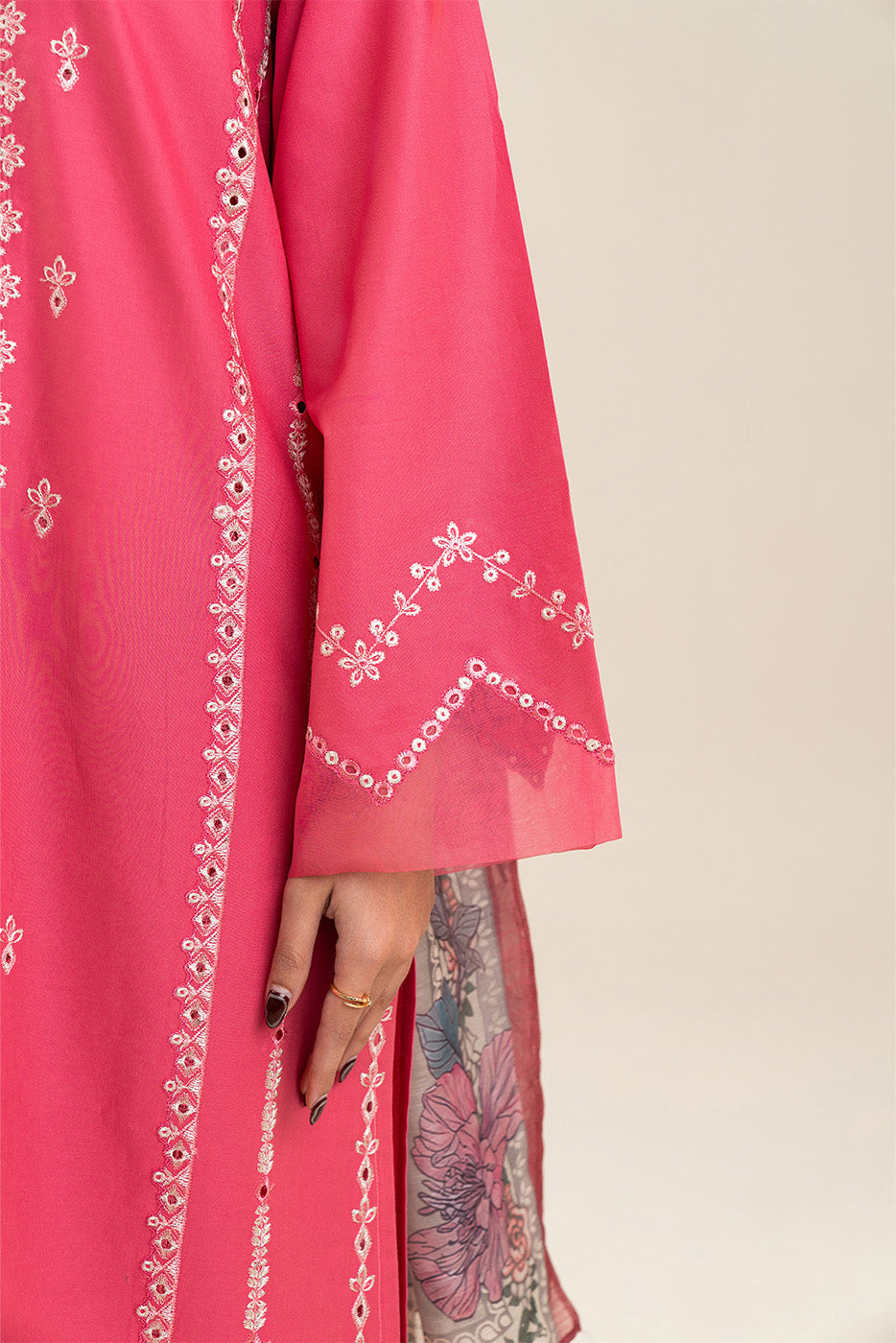 3 PIECE EMBROIDERED LAWN SUIT-PINK PALISADE (UNSTITCHED)