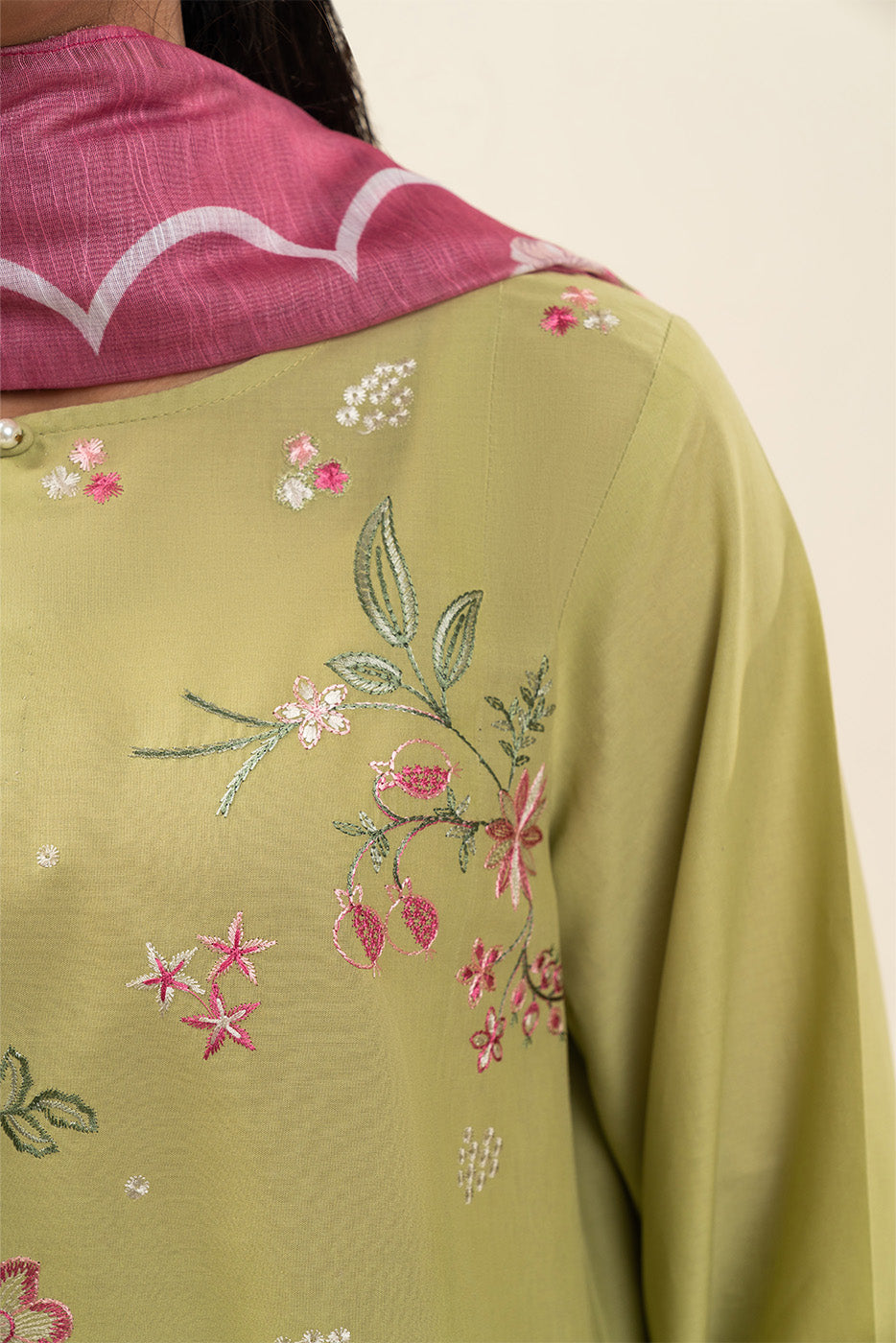 3 PIECE EMBROIDERED LAWN SUIT-SAGE BLOSSOM (UNSTITCHED)