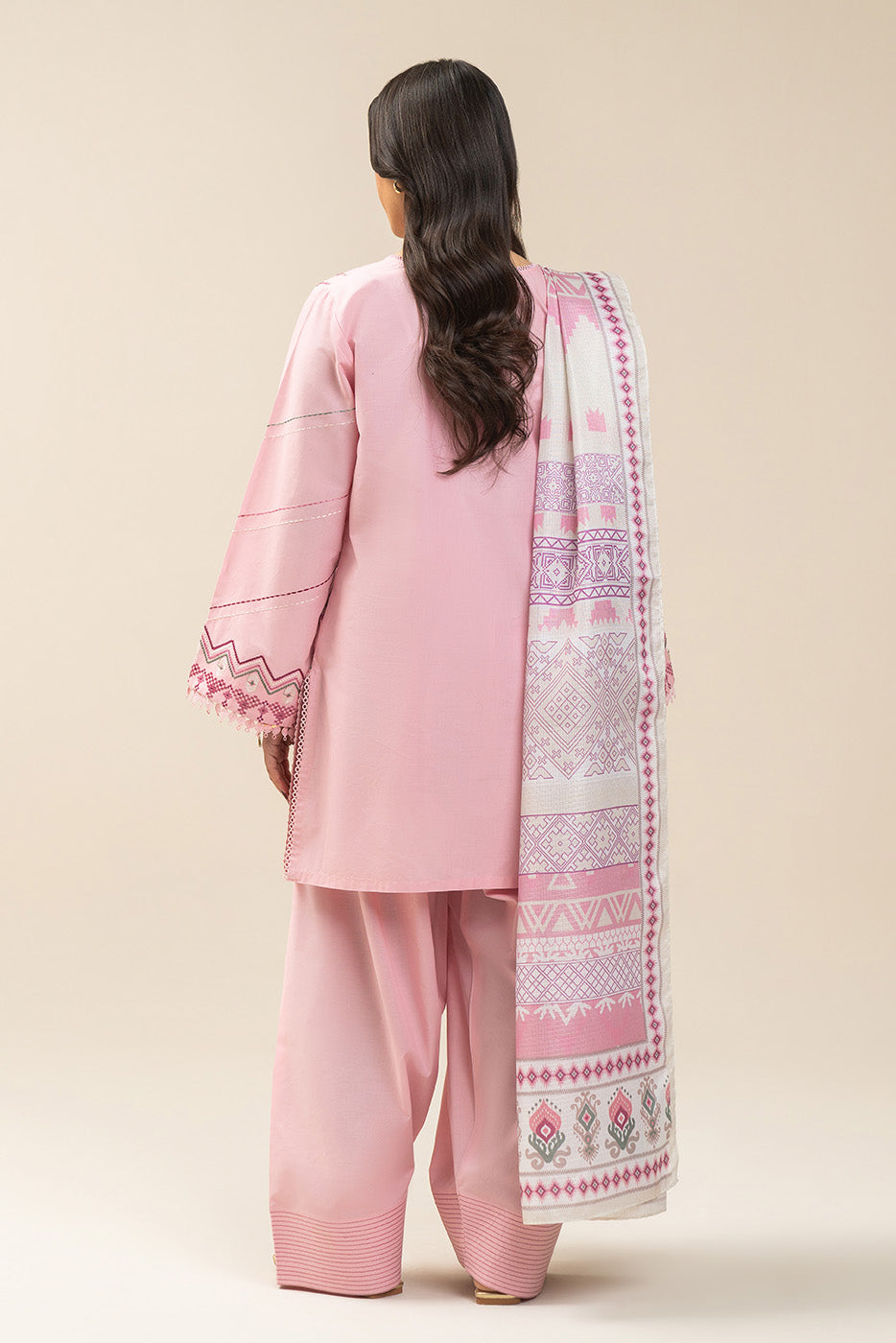 3 PIECE EMBROIDERED LAWN SUIT-ROSEATE (UNSTITCHED)