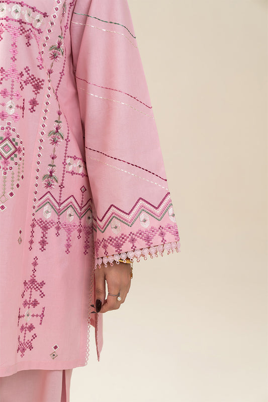 3 PIECE EMBROIDERED LAWN SUIT-ROSEATE (UNSTITCHED)