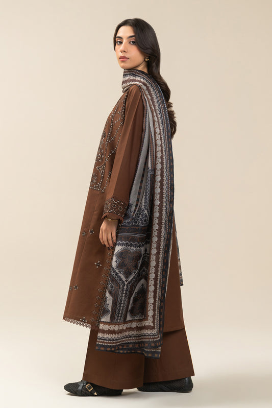 3 PIECE EMBROIDERED LAWN SUIT-MAHOGANY TRIBE (UNSTITCHED)