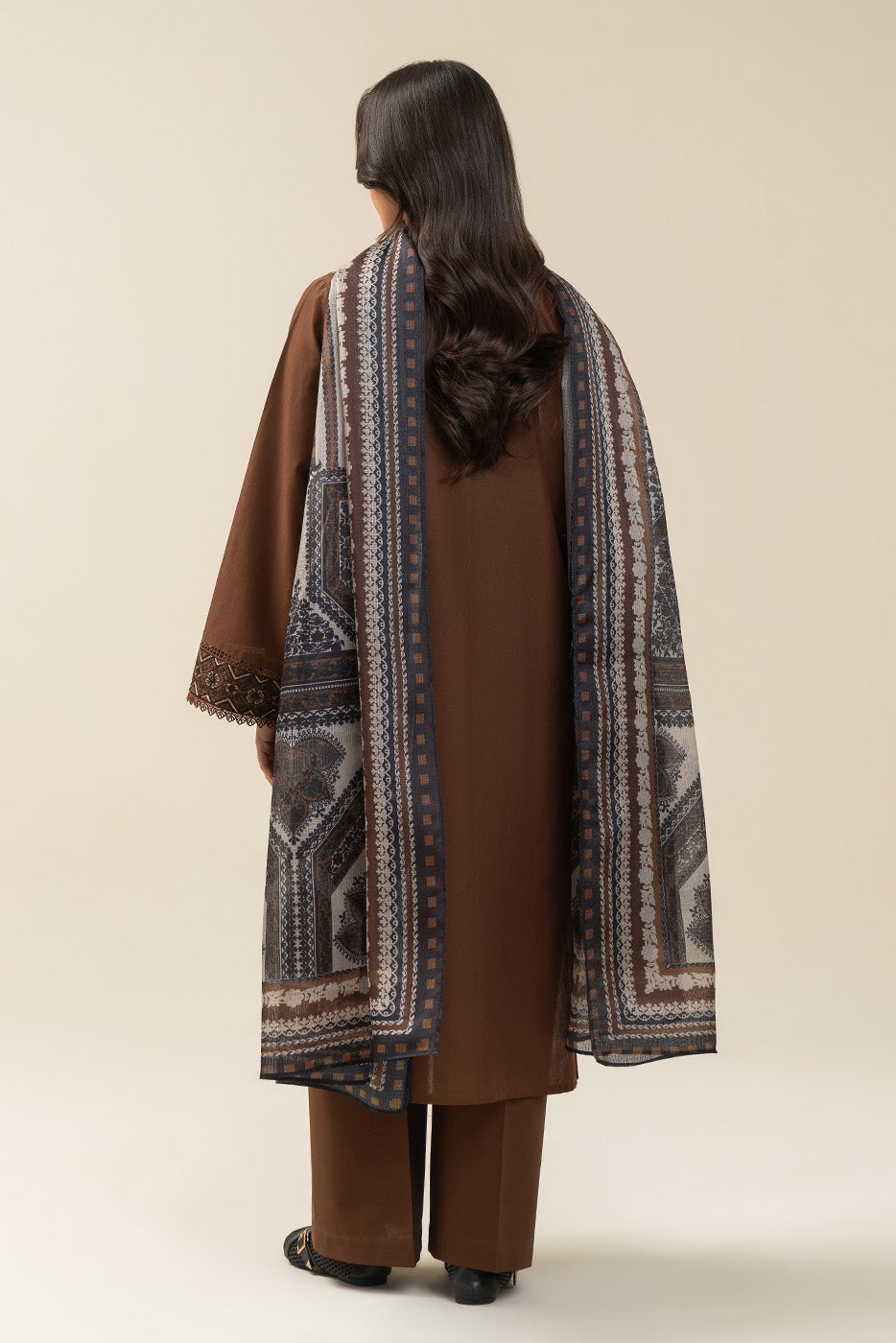 3 PIECE EMBROIDERED LAWN SUIT-MAHOGANY TRIBE (UNSTITCHED)