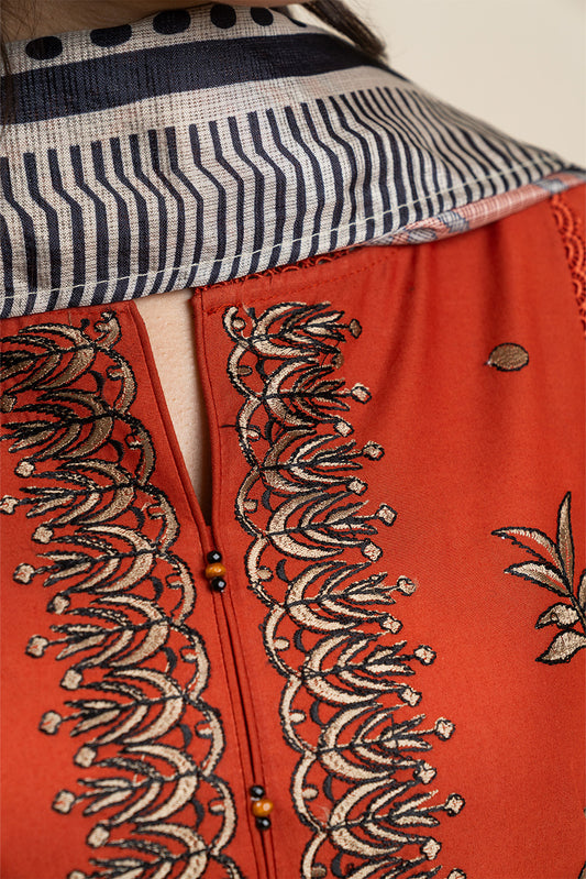 3 PIECE EMBROIDERED LAWN SUIT-CRIMSON MUSE (UNSTITCHED)