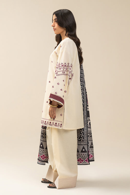 3 PIECE EMBROIDERED LAWN SUIT-TRIBAL TWIST (UNSTITCHED)