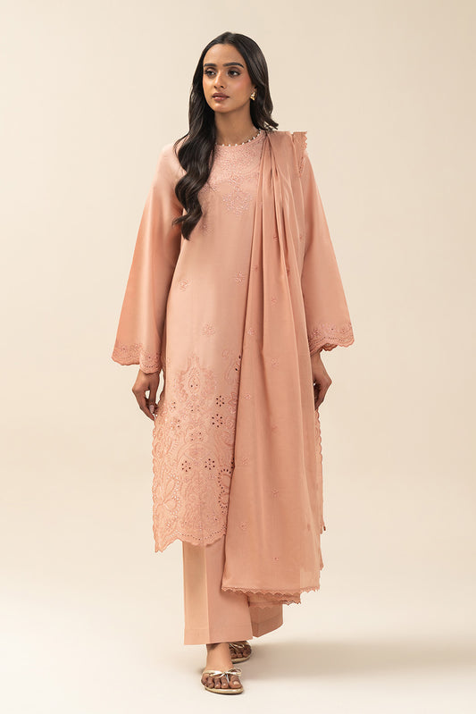 3 PIECE EMBROIDERED LAWN SUIT-INCARNADINE (UNSTITCHED)