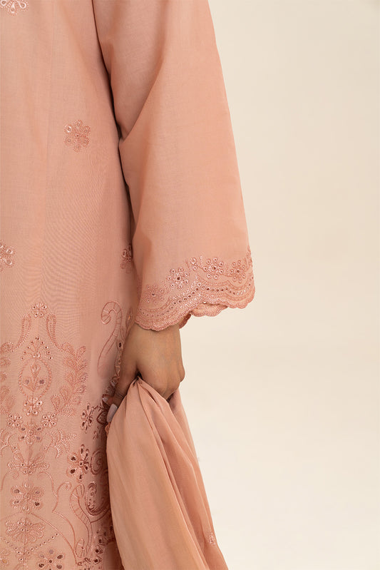 3 PIECE EMBROIDERED LAWN SUIT-INCARNADINE (UNSTITCHED)