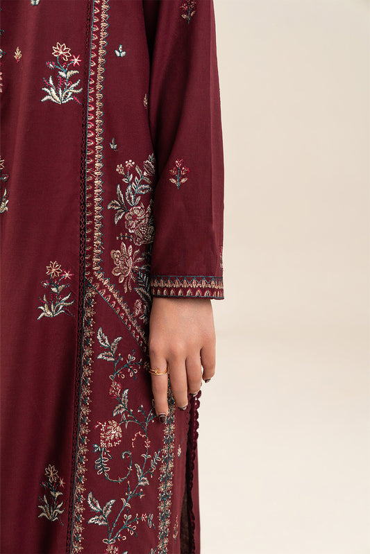 3 PIECE EMBROIDERED LAWN SUIT-MERLOT MISO (UNSTITCHED)
