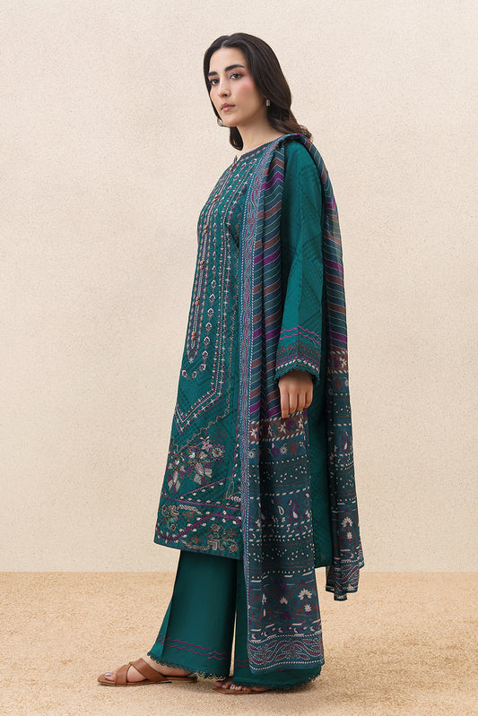 3 PIECE EMBROIDERED SELF JACQUARD  SUIT-AURA GLEAM (UNSTITCHED)