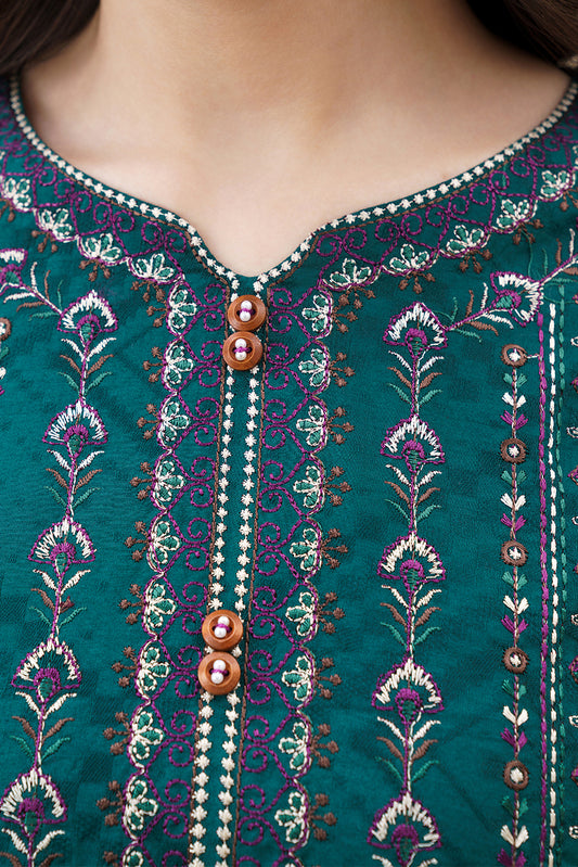 3 PIECE EMBROIDERED SELF JACQUARD  SUIT-AURA GLEAM (UNSTITCHED)