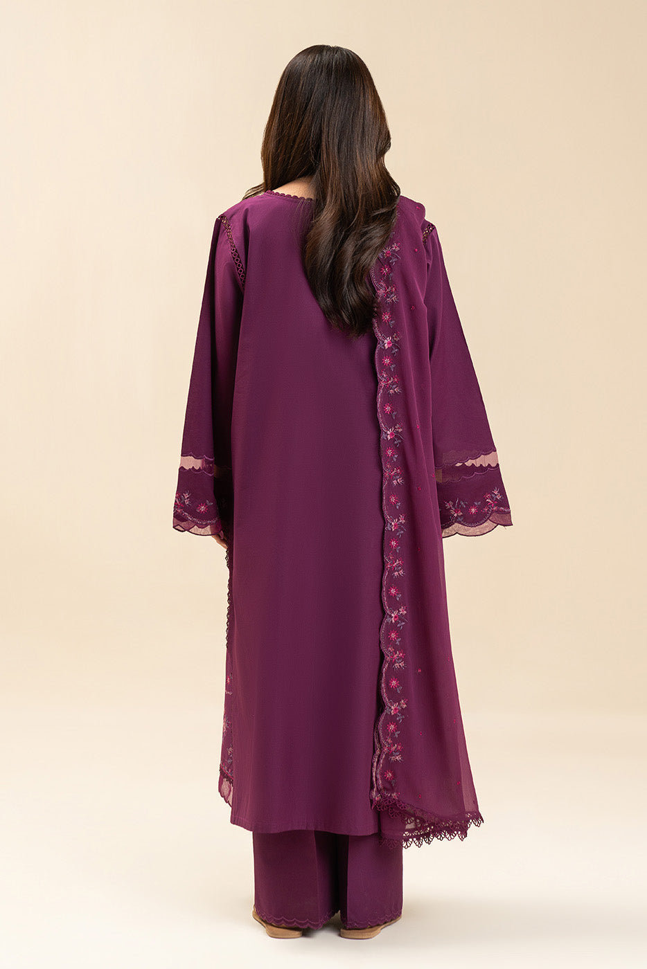 3 PIECE EMBROIDERED LAWN SUIT-MULBERRY BLOOM (UNSTITCHED)