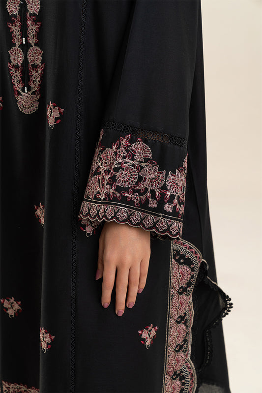 3 PIECE EMBROIDERED LAWN SUIT-DEEP ESPRESSO (UNSTITCHED)