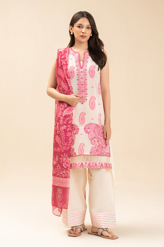 3 PICE EMBROIDERED LAWN SUIT-TIMELESS PAISLEY (UNSTITCHED)