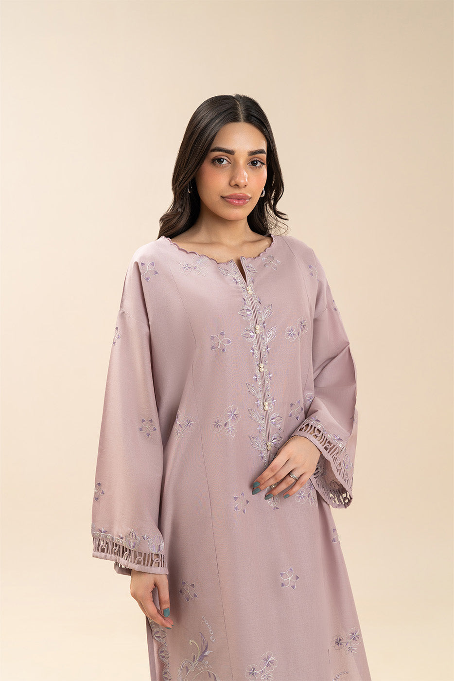 2 PIECE EMBROIDERED LAWN SUIT-THISTLE GRAIN (UNSTITCHED)